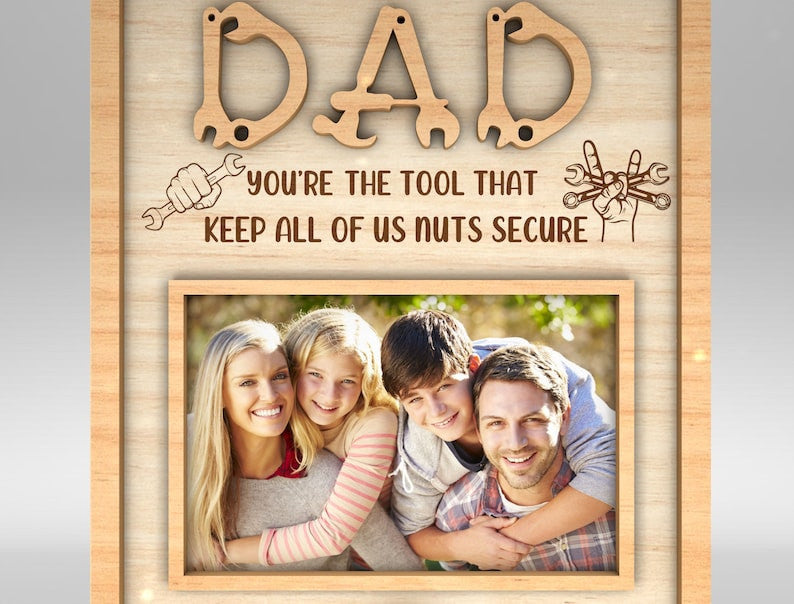 Personalized You’re The Tool That Keeps All Of Us Nuts Secure Sign Wood Laser Cut Art, Gift for Baseball Dad, Gift for Dad, Fathers Day Gifts Wood Laser Cut Sign