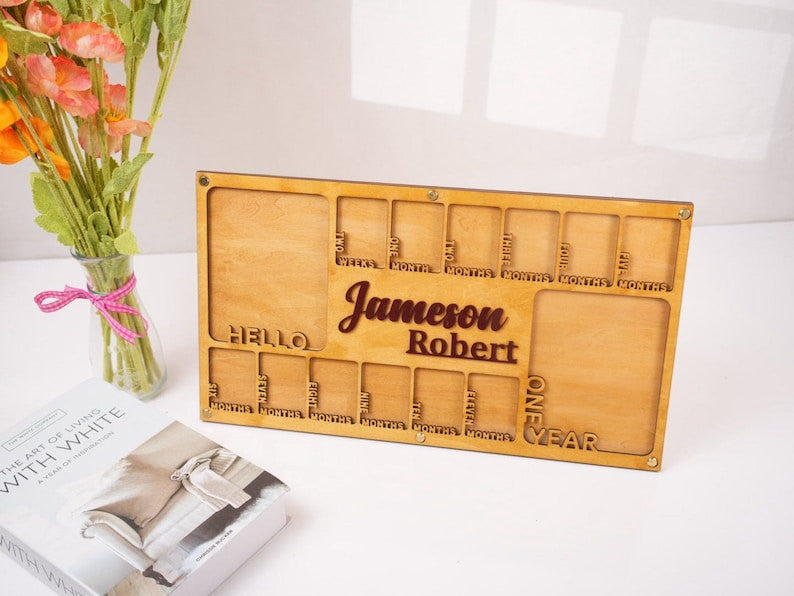 Baby's First Year photo frame Picture Frame, School & Baby Frame Collection, Family Photo Frame, Home Wall Decor, Custom Family Gifts