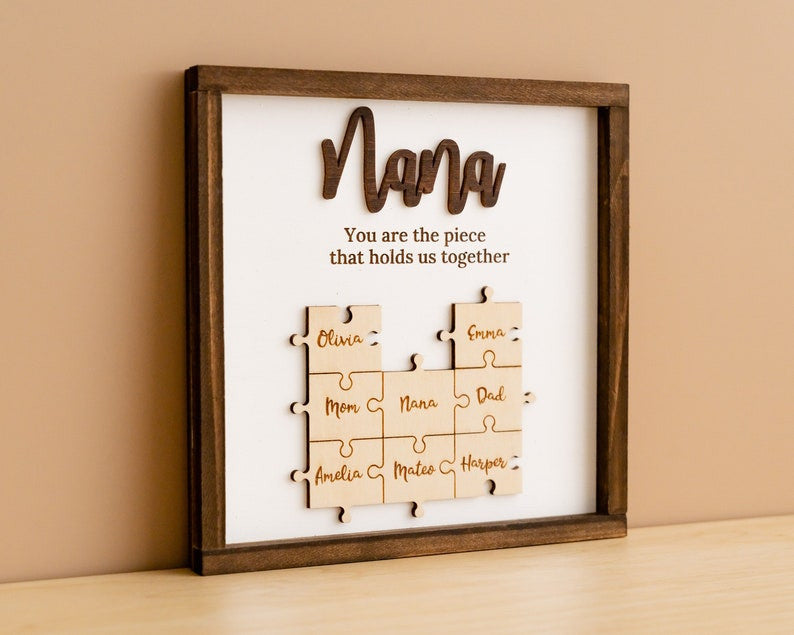 Wooden Mom Puzzle, Mom Puzzle Sign, Gift From Daughter, Mothers Day Puzzle, Grandma Frame, Mom Birthday, Unique Gift For Her