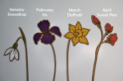 Wooden Birth Month Flower, Thoughtful Gift for Her, Individual Birth Flower, Celebrates Special Day with a Personalized Birth Flower Gift