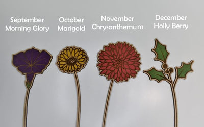 Wooden Birth Month Flower, Thoughtful Gift for Her, Individual Birth Flower, Celebrates Special Day with a Personalized Birth Flower Gift