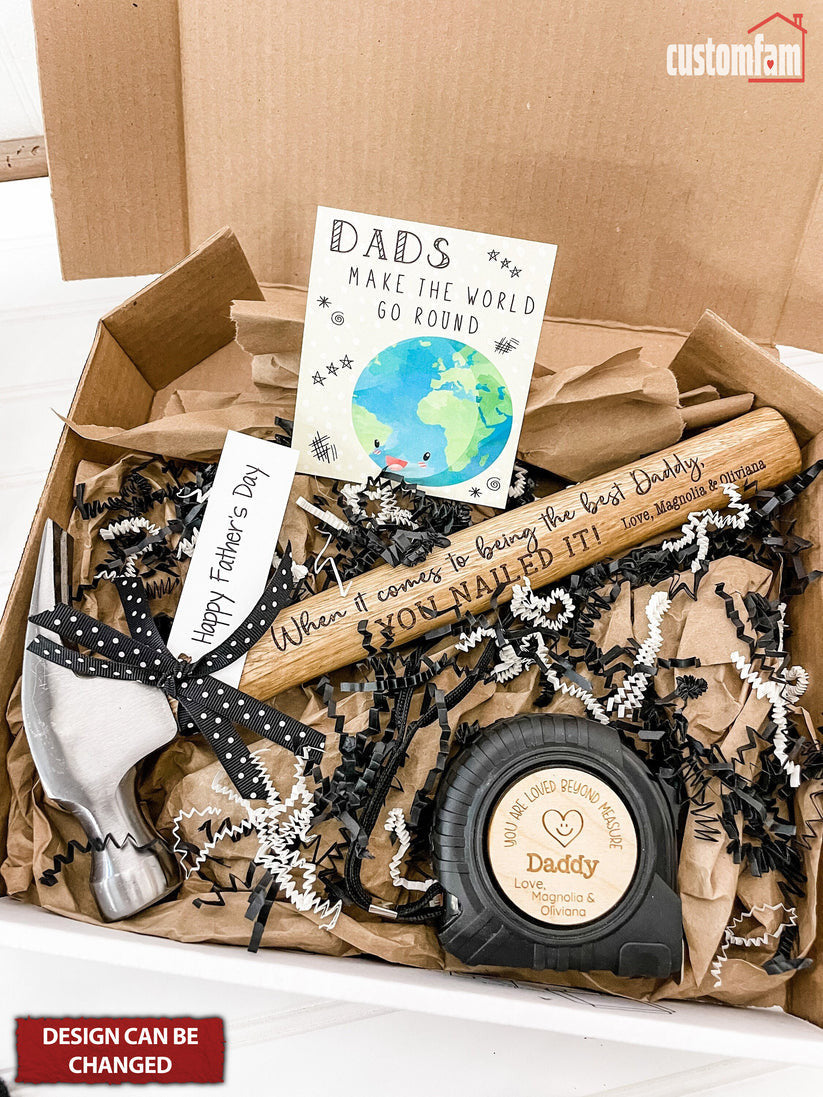 Personalized Engraved Hammer & Tape Measure Set, Gifts for Dad, Father's Day Gift Idea