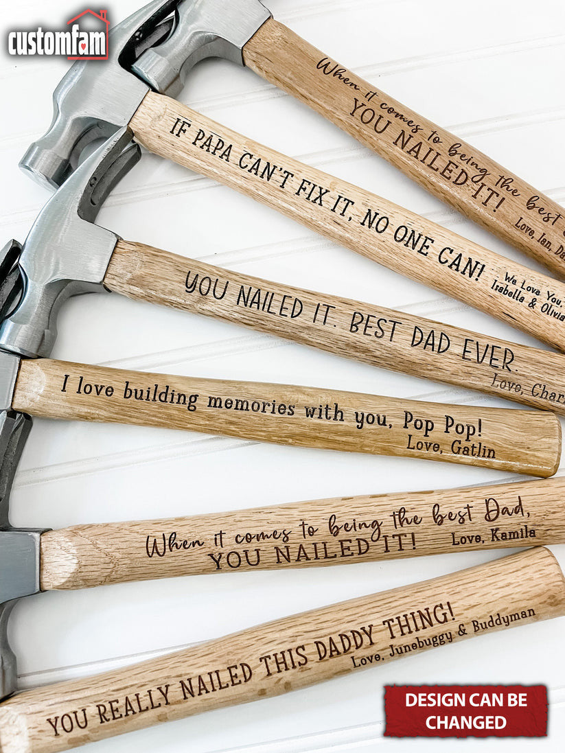 Personalized Engraved Hammer & Tape Measure Set, Gifts for Dad, Father's Day Gift Idea