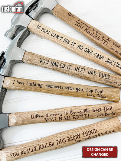 Personalized Engraved Hammer & Tape Measure Set, Gifts for Dad, Father's Day Gift Idea