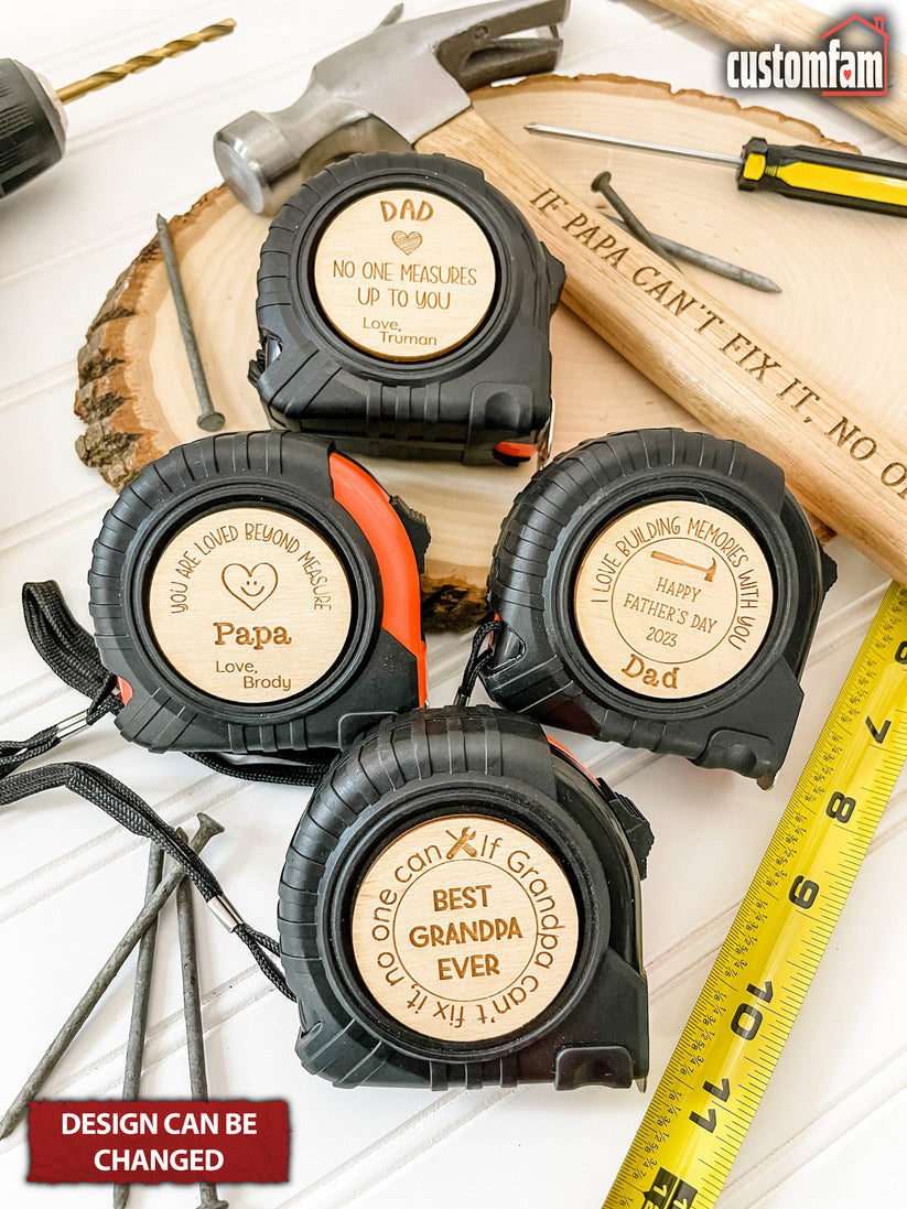 Personalized Engraved Hammer & Tape Measure Set, Gifts for Dad, Father's Day Gift Idea