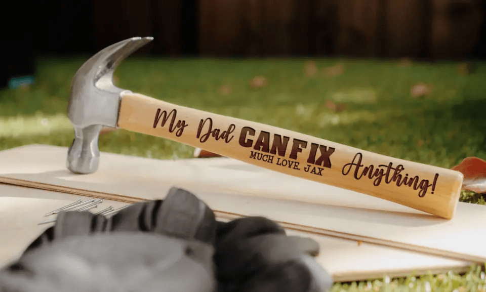 Personalized Engraved Hammer, Fathers Day Gift for Dad from Kids, Gifts for Men - Husband Anniversary, Boyfriend Father's Day, Valentines gift for him