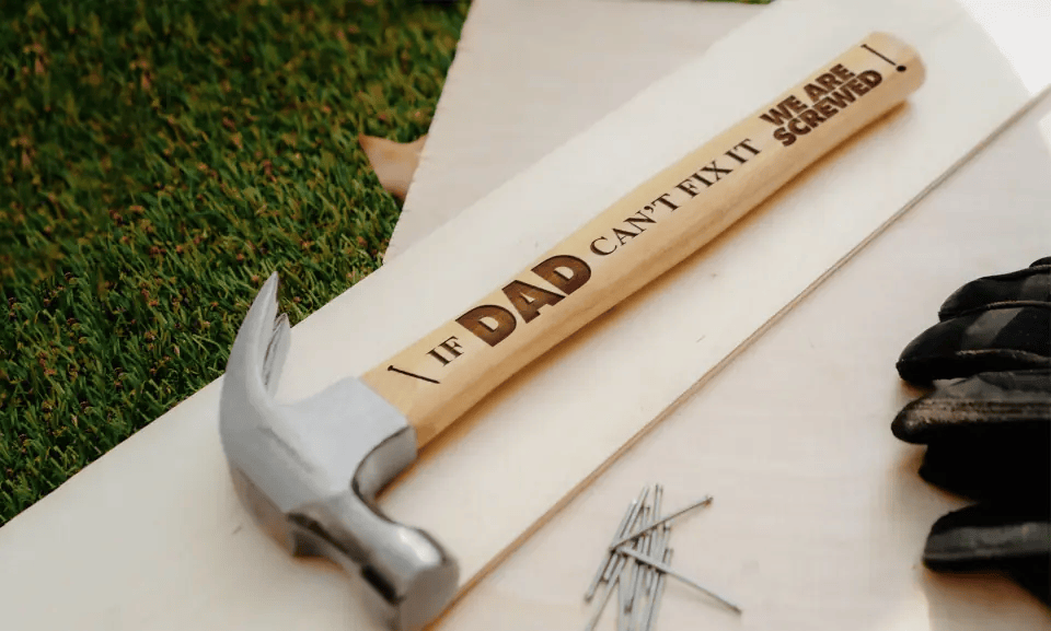 Personalized Engraved Hammer, Fathers Day Gift for Dad from Kids, Gifts for Men - Husband Anniversary, Boyfriend Father's Day, Valentines gift for him