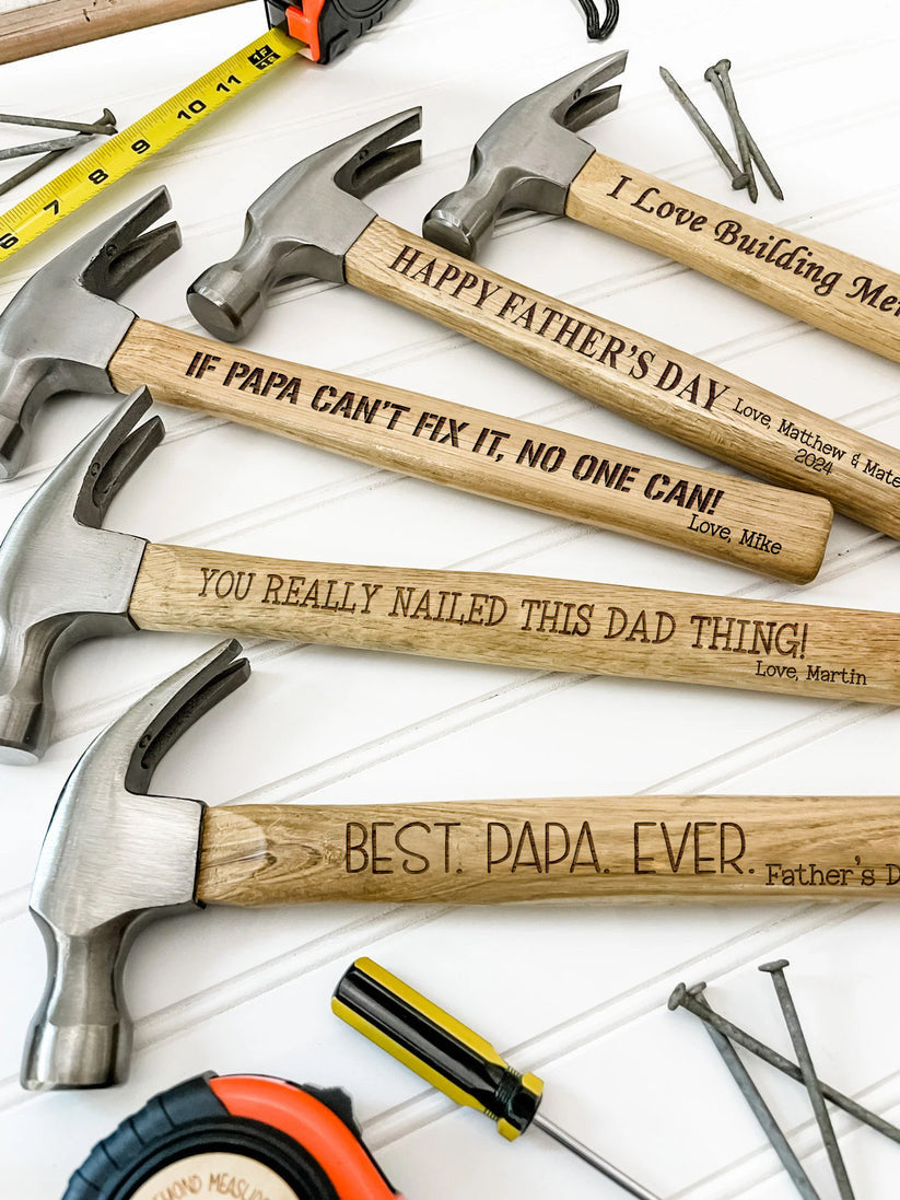 Personalized Tape Measure And Engraved Hammer Gift Idea For Him, Fathers Day Gift for Papa
