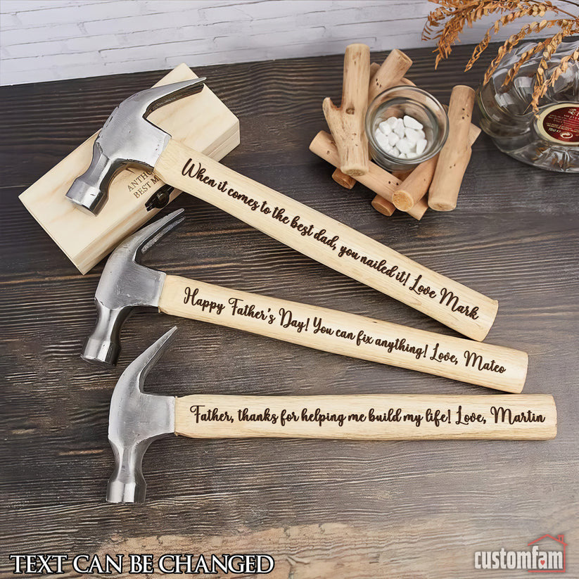 Personalized Engraved Hammer, Father's Day Gifts, Daddy Gift, Best Dad Ever, #1 Dad, Papa Gift, Pawpa, Grandpa Gift