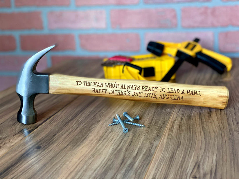 Engraved Personalized Hammer, Happy Father's Day Dad Gift, Engraved Hammer Tool For Him
