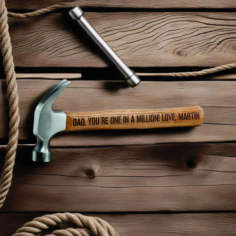 Dad You're One In A Million Engraved Hammer, Personalized Engraved Hammer for Husband Gift, Custom Hammer Tool For Him