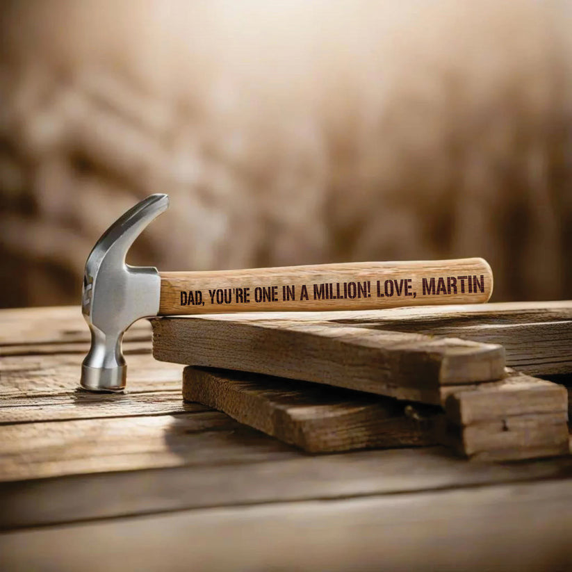 Dad You're One In A Million Engraved Hammer, Personalized Engraved Hammer for Husband Gift, Custom Hammer Tool For Him