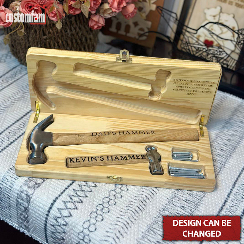 Custom Father & Child Engraved Hammer Gift Set, The Best Gifts for New Dads, Gifts For Dad