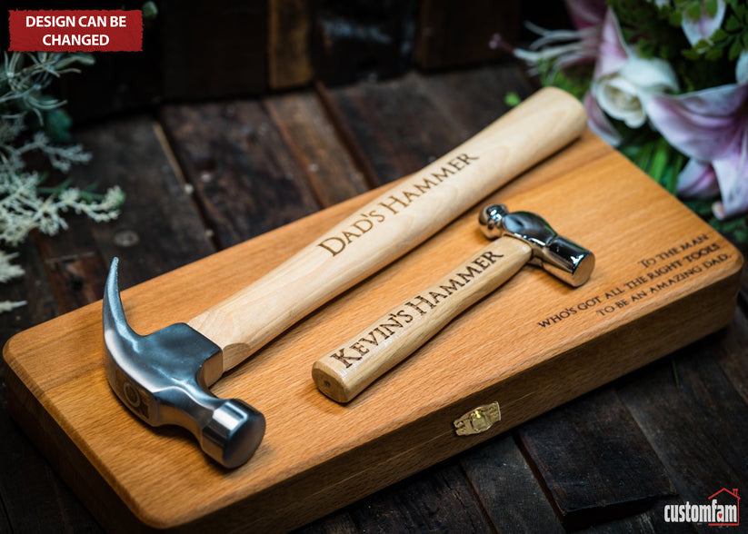 Custom Father & Child Engraved Hammer Gift Set, The Best Gifts for New Dads, Gifts For Dad