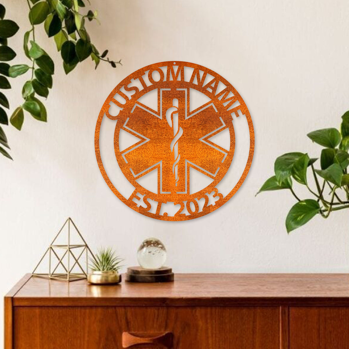 Personalized Emt Metal Name Sign, Paramedic Sign, Ems Paramedic Custom Medical Symbol , Gift For Medic, Birthday Gifts Medical Field Gift