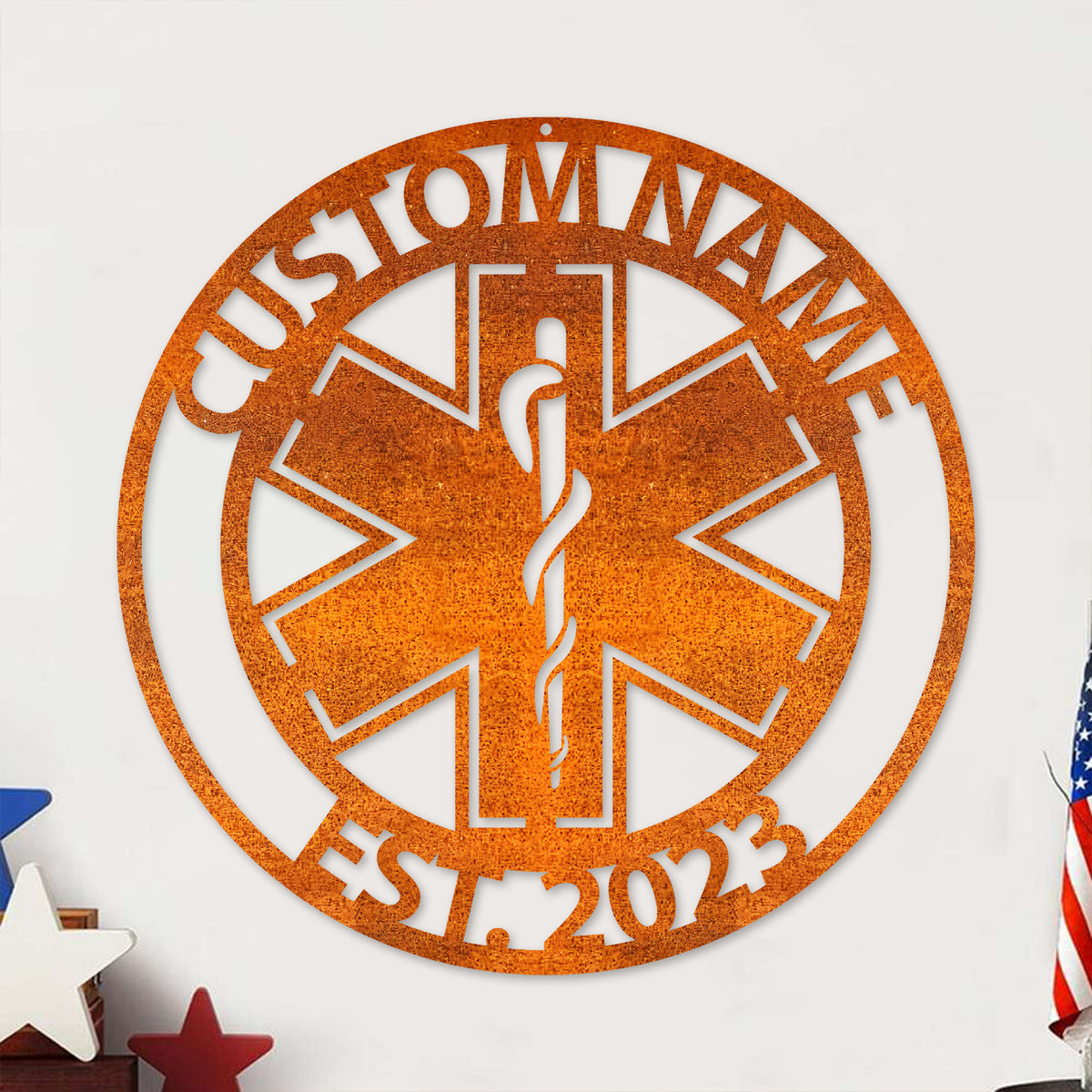 Personalized Emt Metal Name Sign, Paramedic Sign, Ems Paramedic Custom Medical Symbol , Gift For Medic, Birthday Gifts Medical Field Gift