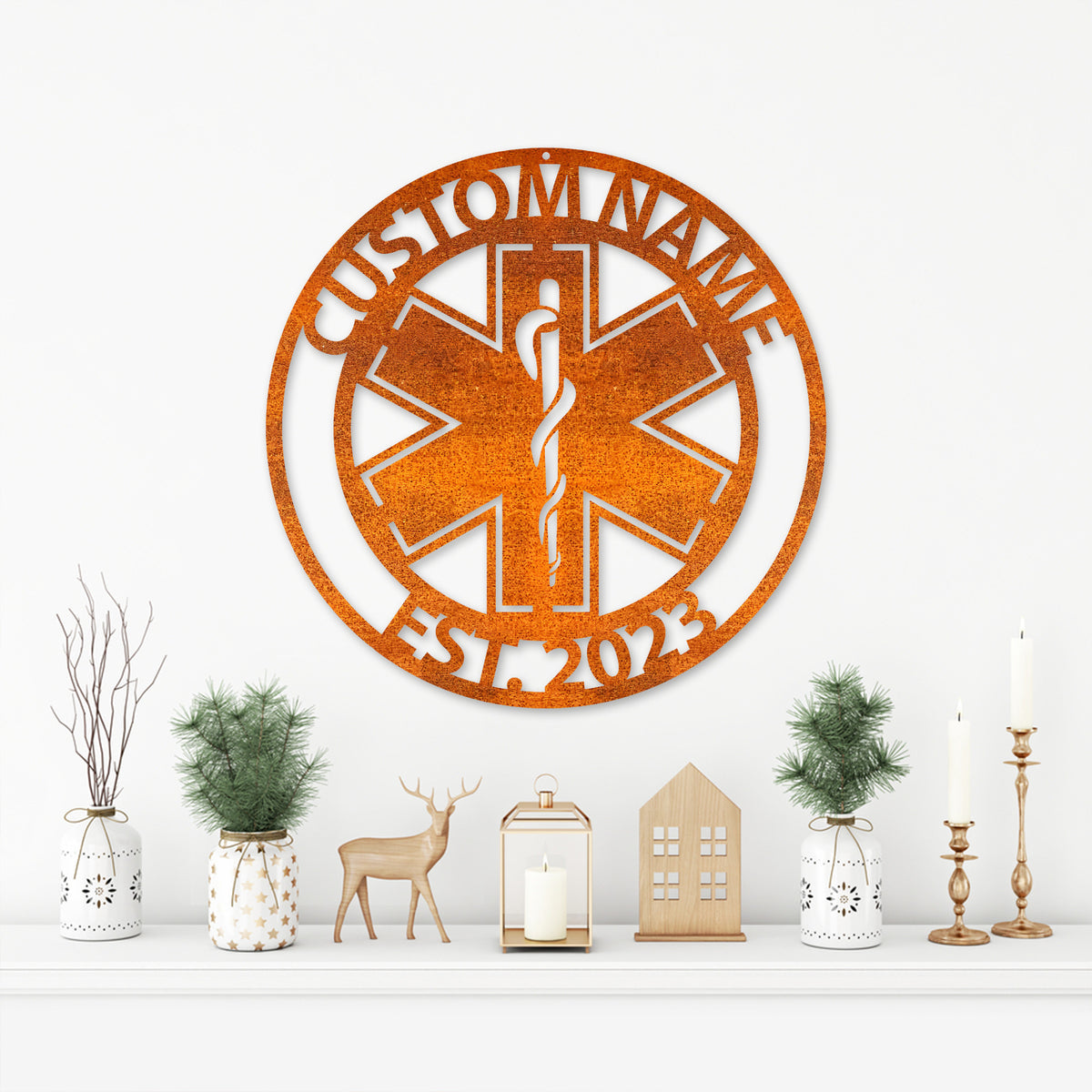 Personalized Emt Metal Name Sign, Paramedic Sign, Ems Paramedic Custom Medical Symbol , Gift For Medic, Birthday Gifts Medical Field Gift