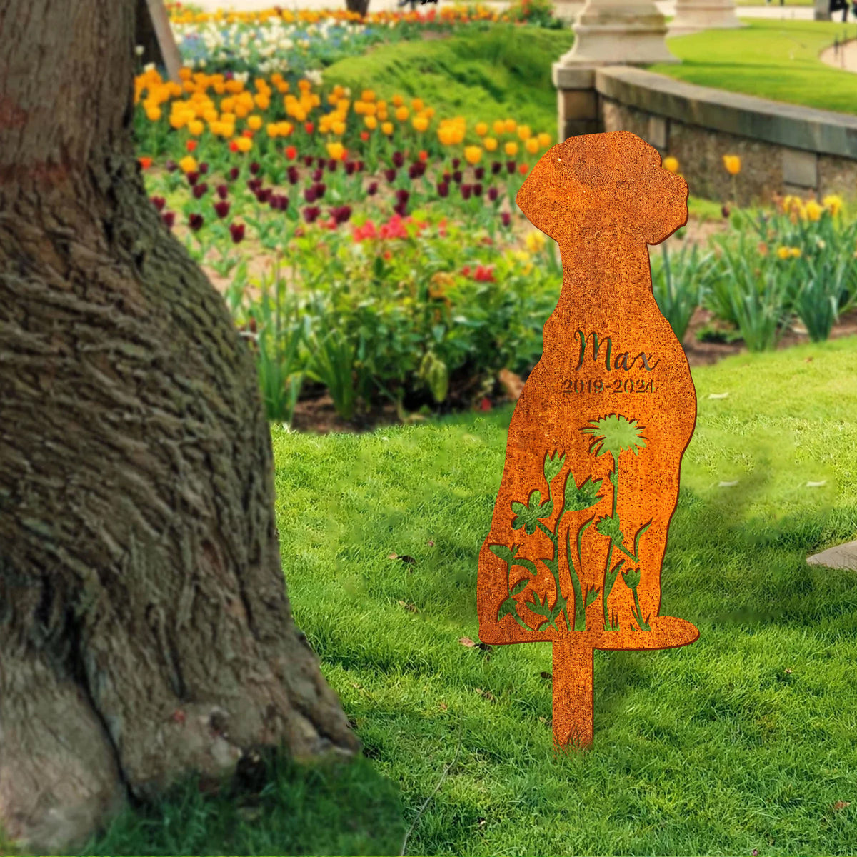 Personalized Vizsla Corten Dog Memorial Stake, Dog Name Sign Sympathy Sign, Pet Grave Marker, Remembrance Stake, Vizsla Corten Sign, Garden Decor