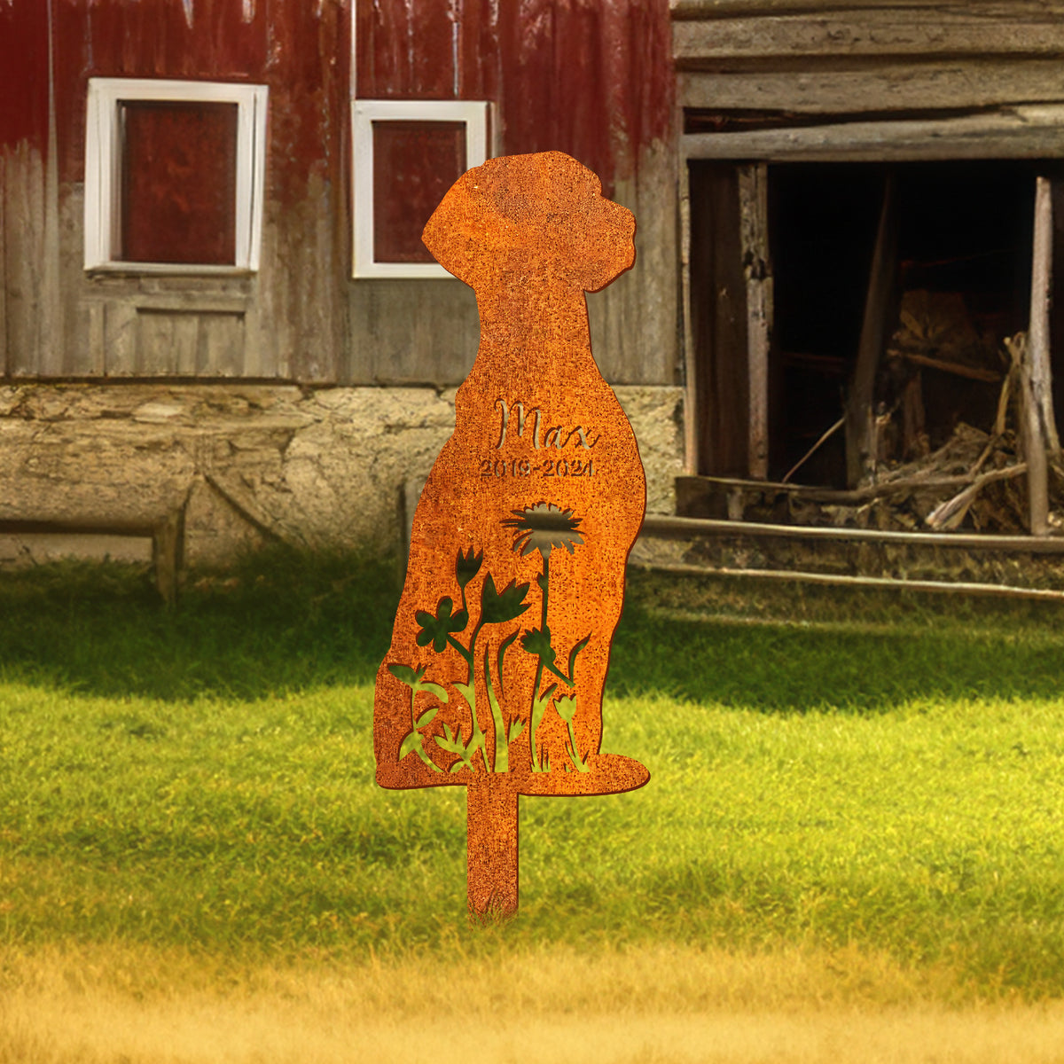 Personalized Vizsla Corten Dog Memorial Stake, Dog Name Sign Sympathy Sign, Pet Grave Marker, Remembrance Stake, Vizsla Corten Sign, Garden Decor