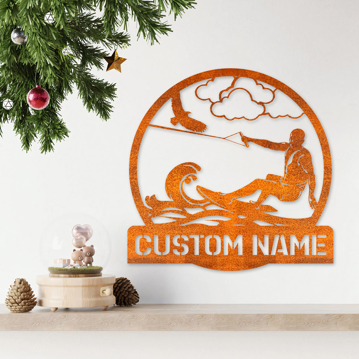 Custom Wakeboarding Metal Sign Led Light, Water Skiing Metal Wall Art, Wakeboarding Neon Sign, Wakeboarding Wall Hanging, Birthday Gift