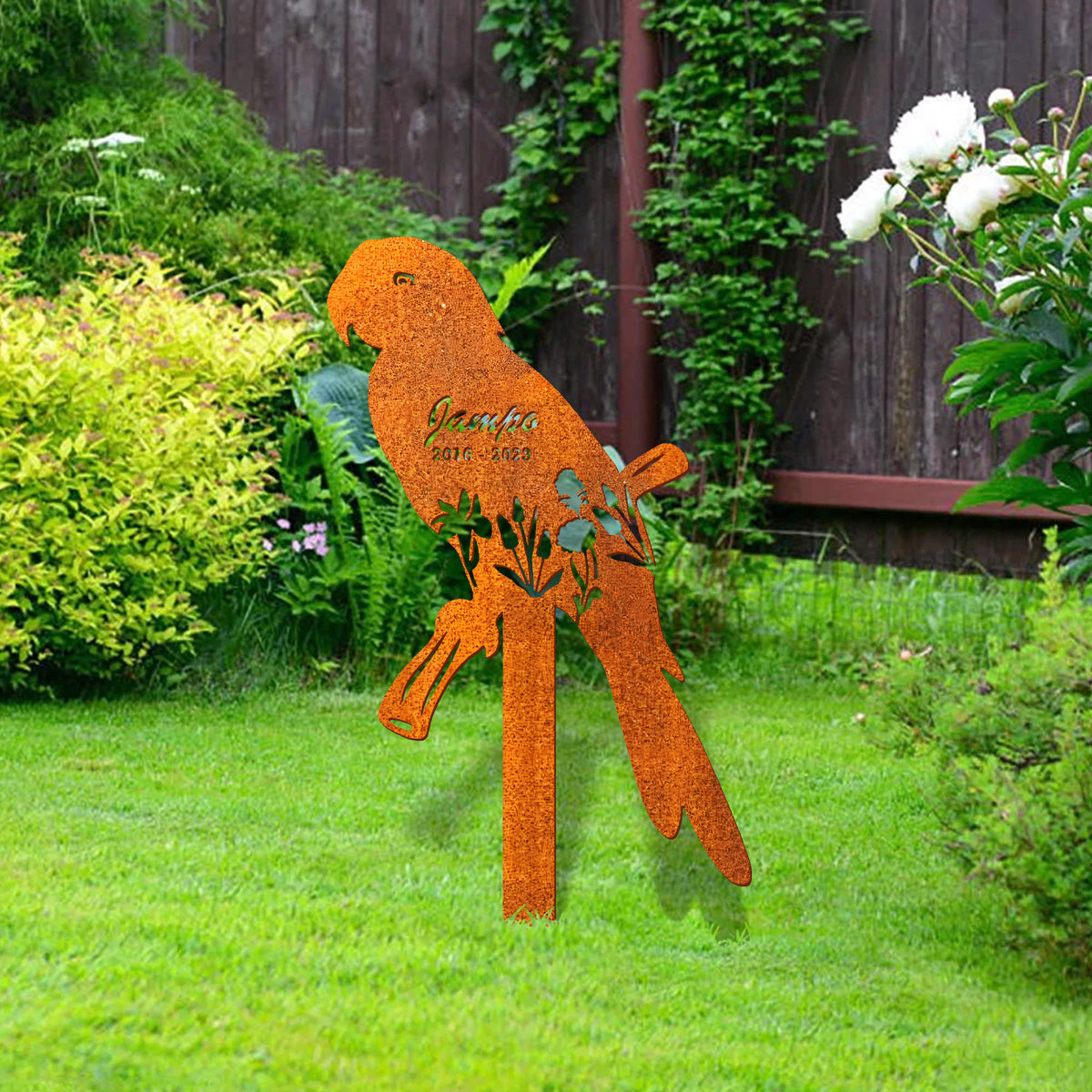 Personalized Parrot Memorial Stake, Parrot Name Sign, Sympathy Sign, Pet Grave Markers, Remembrance Stake, Parrot Garden Decor, Parrot Loss