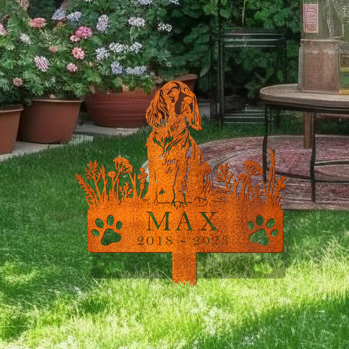Custom Dog Memorial Stake, English Cocker Spaniels Dog Name Sign, Sympathy Sign, Pet Grave Marker, Remembrance Stake, Pet Memorial Gifts