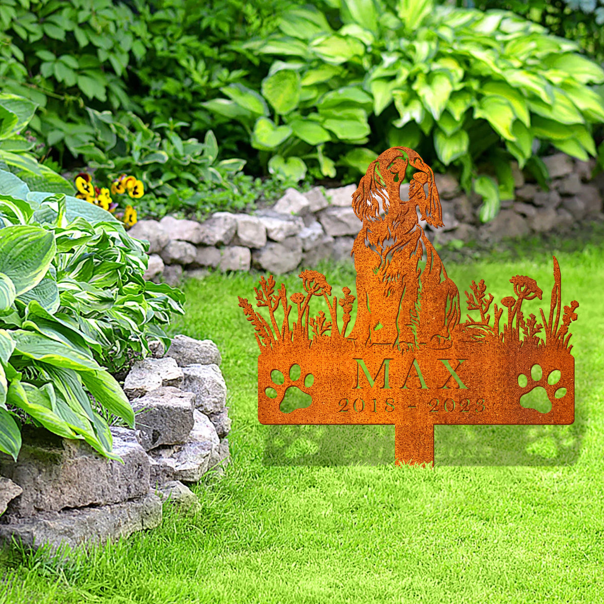 Custom Dog Memorial Stake, English Cocker Spaniels Dog Name Sign, Sympathy Sign, Pet Grave Marker, Remembrance Stake, Pet Memorial Gifts