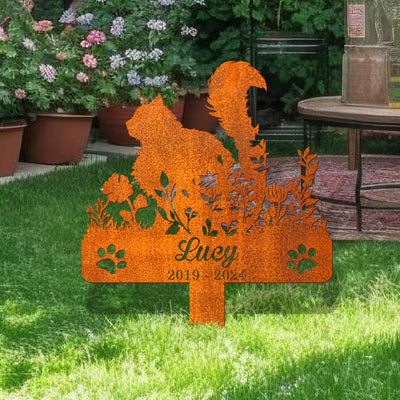 Personalized Fluffy Cat Memorial Stake, Cat Loss, Cat Lover Gift, Cat Grave Markers, Pet Grave Markers, Remembrance Stake, Metal Fluffy Cat Sign