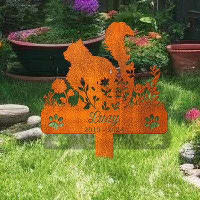 Personalized Fluffy Cat Memorial Stake, Cat Loss, Cat Lover Gift, Cat Grave Markers, Pet Grave Markers, Remembrance Stake, Metal Fluffy Cat Sign