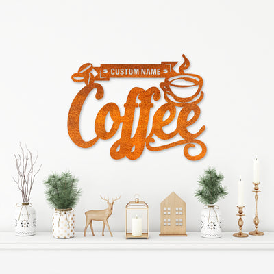 Custom Coffee Metal Sign, Coffee Bar Metal Wall Art, Coffee Sign Decoration For Room, Coffee Bar Sign Housewarming Gift, Coffee Lover Gift