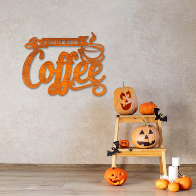 Custom Coffee Metal Sign, Coffee Bar Metal Wall Art, Coffee Sign Decoration For Room, Coffee Bar Sign Housewarming Gift, Coffee Lover Gift