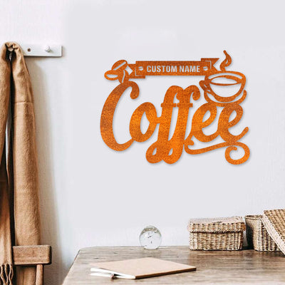 Custom Coffee Metal Sign, Coffee Bar Metal Wall Art, Coffee Sign Decoration For Room, Coffee Bar Sign Housewarming Gift, Coffee Lover Gift