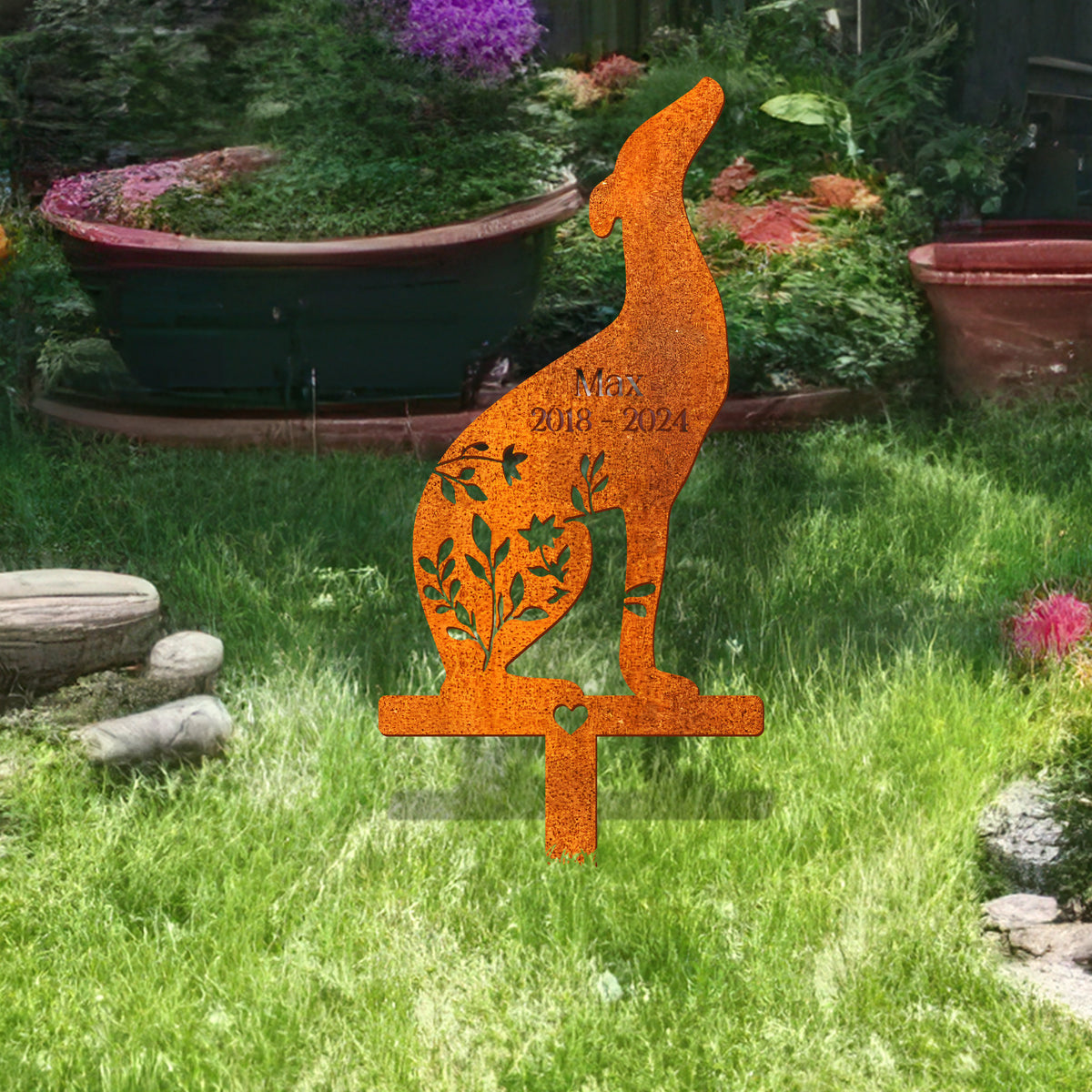 Personalized Greyhound Memorial Stake, Garden Decor, Dog Memorial Gift, Custom Dog Memorial, Dog Sympathy Sign Pet Loss Gift, Grave Marker