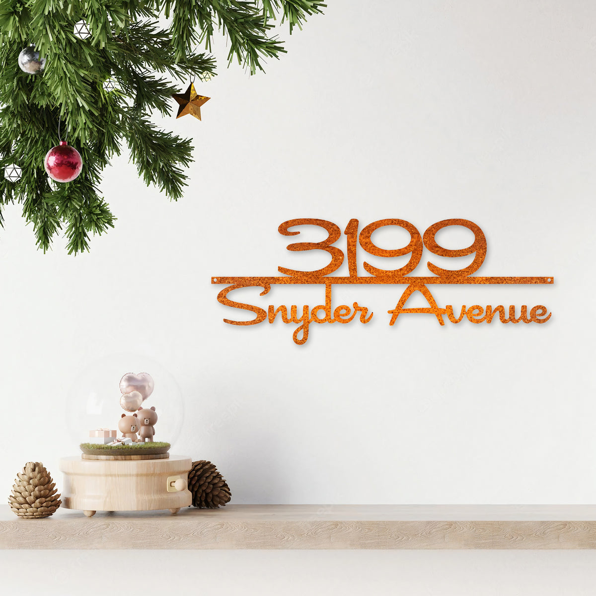 Retro Style House Number Sign Housewarming Gift Personalized House Number Sign Modern House Numbers Metal Address Sign With Street Name