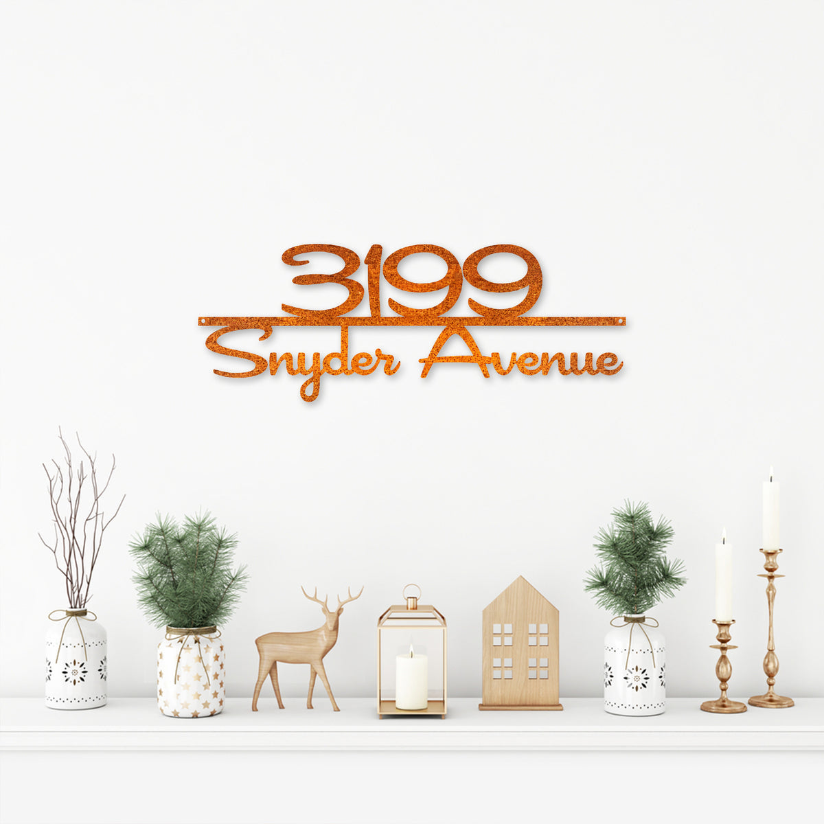 Retro Style House Number Sign Housewarming Gift Personalized House Number Sign Modern House Numbers Metal Address Sign With Street Name