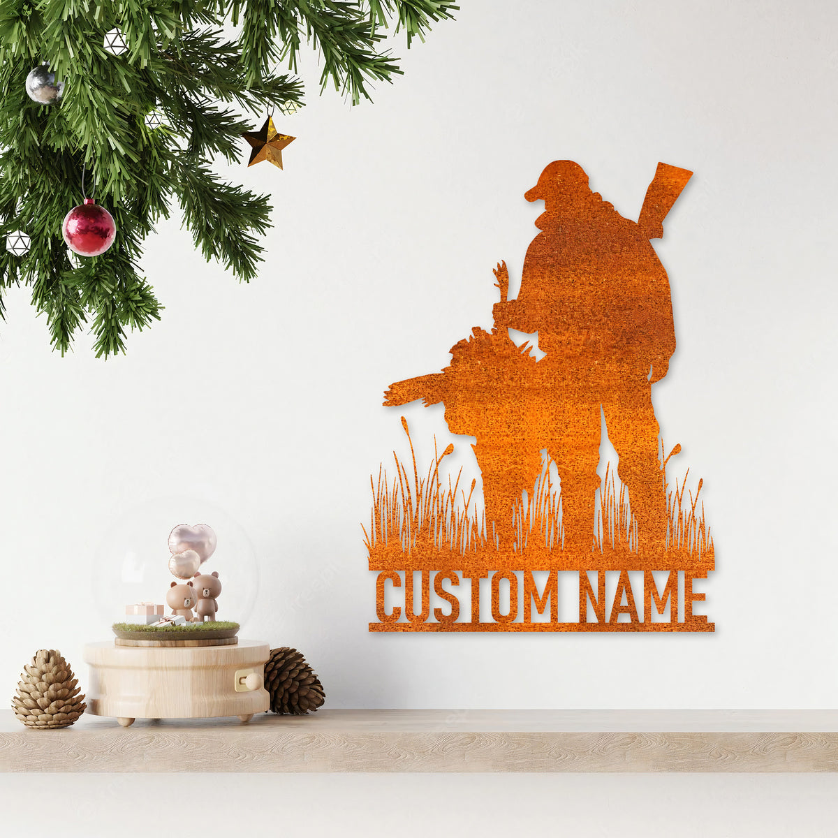 Custom Turkey Hunting Metal Wall Art Led Light Personalized Hunter Name Sign Home Decor Cabin Decoration Housewarming Gift Birthday Gift