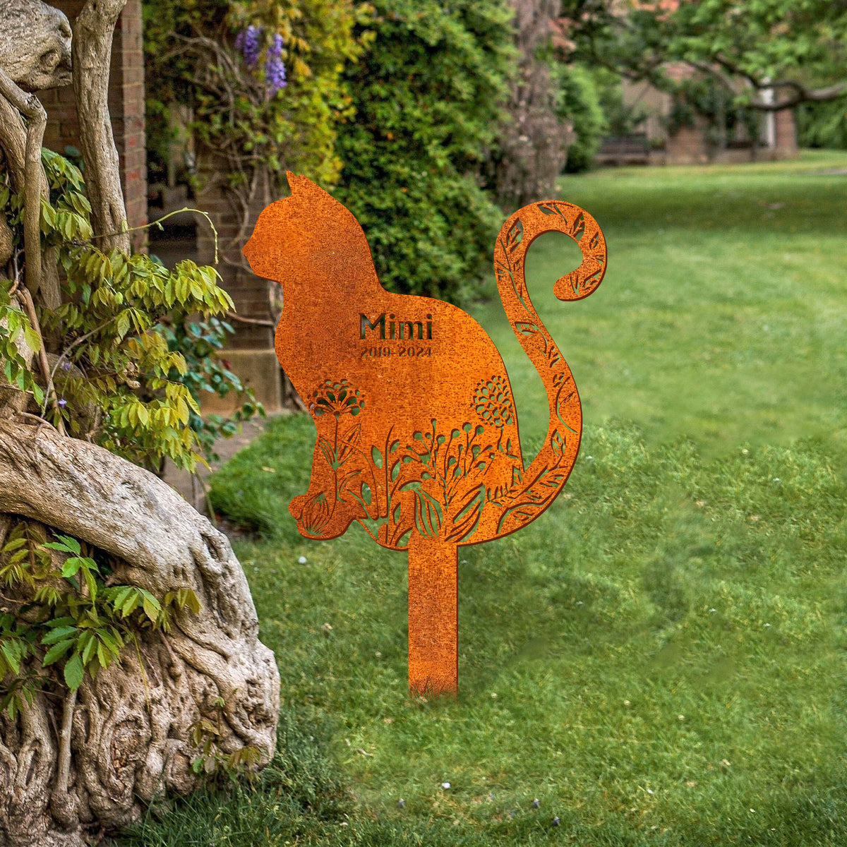 Custom Cat Memorial Stake, Personalized Cat Name Stake, Cat Memorial Plaque With Stake Cat Grave Marker, Cat Loss Gift, Cat Garden Decor