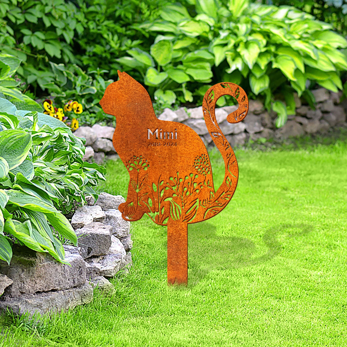 Custom Cat Memorial Stake, Personalized Cat Name Stake, Cat Memorial Plaque With Stake Cat Grave Marker, Cat Loss Gift, Cat Garden Decor