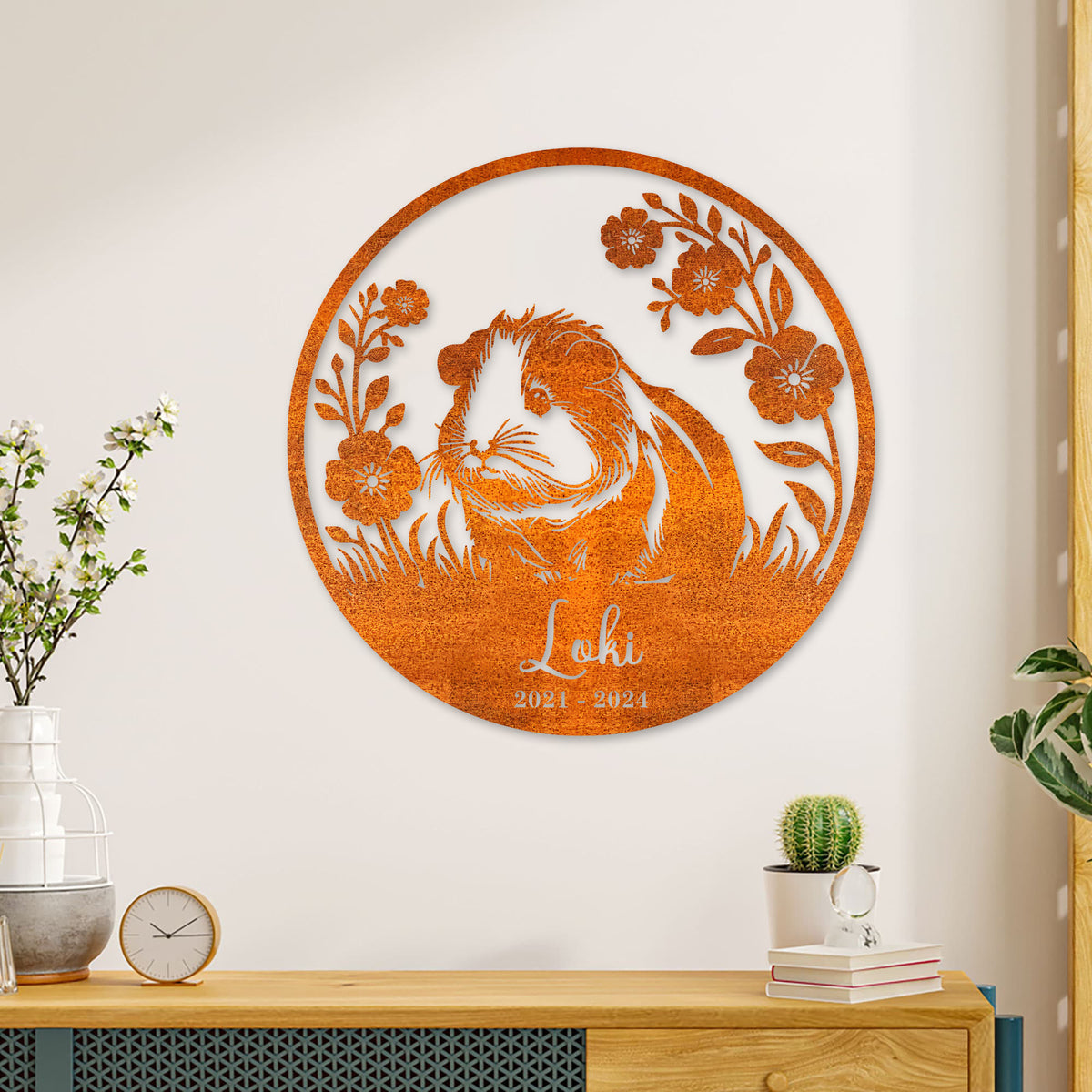 Custom Guinea Pig Metal Wall Art Guinea Pig Memorial Personalized Guinea Pig Name Sign Home Decor Kid Nursery Decor Guinea Pig Loss