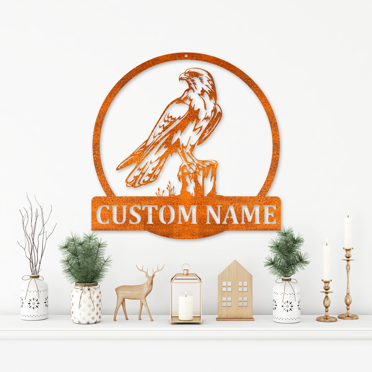 Custom Falcon Bird Metal Wall Art, Personalized Falcon Bird Name Sign Decoration For Room, Home Decor, Falcon Bird Decor, Birthday Gift