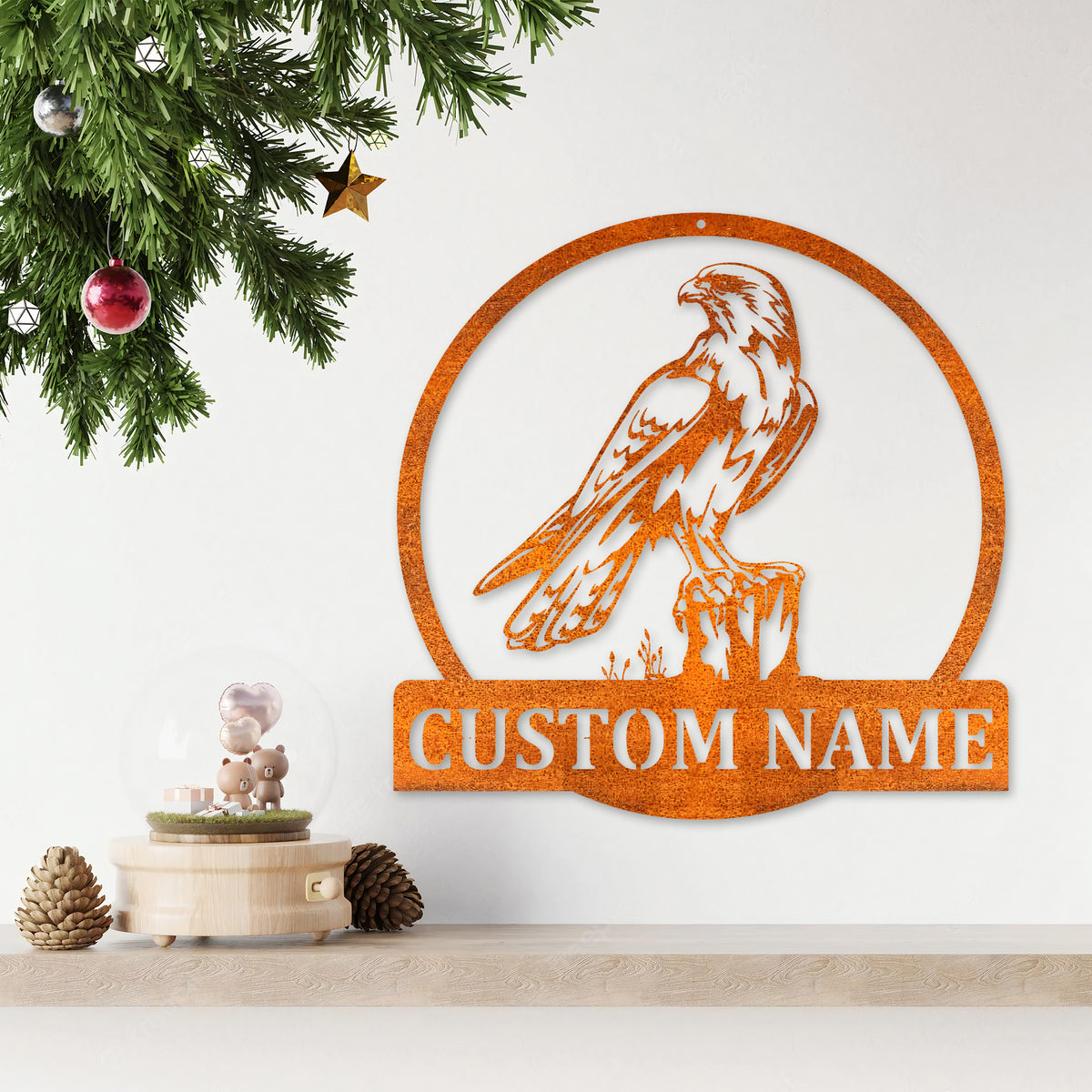 Custom Falcon Bird Metal Wall Art, Personalized Falcon Bird Name Sign Decoration For Room, Home Decor, Falcon Bird Decor, Birthday Gift