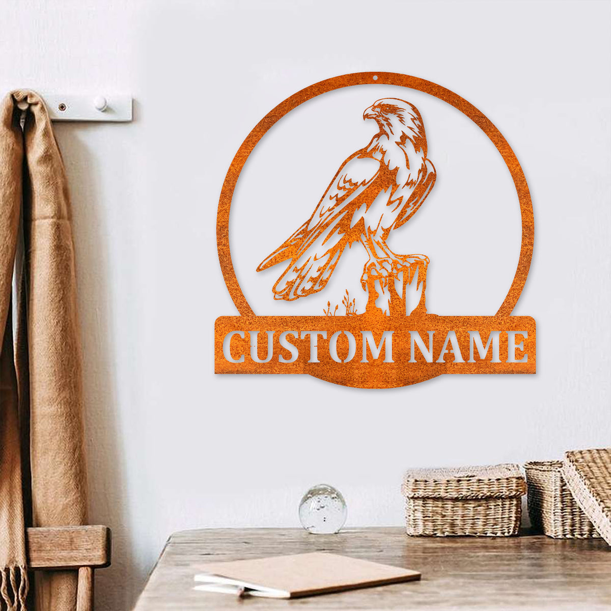 Custom Falcon Bird Metal Wall Art, Personalized Falcon Bird Name Sign Decoration For Room, Home Decor, Falcon Bird Decor, Birthday Gift