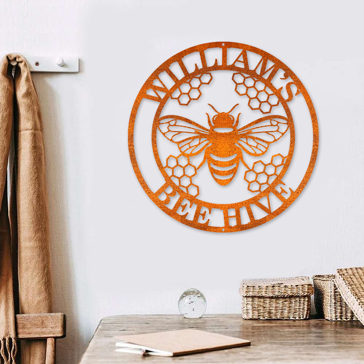 Custom Bee Metal Sign Bee Apiary Sign Bee Keeper's Gifts Birthday Gift Home Bee Hive Sign Garden Sign Bee Metal Wall Art Bee Farm Decor