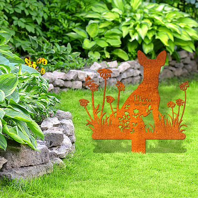Custom Dog Memorial Stake, Miniature Pinscher Memorial Stake, Miniature Pinscher Loss, Sympathy Gift, Rusty Metal Stake, Pet Grave Markers