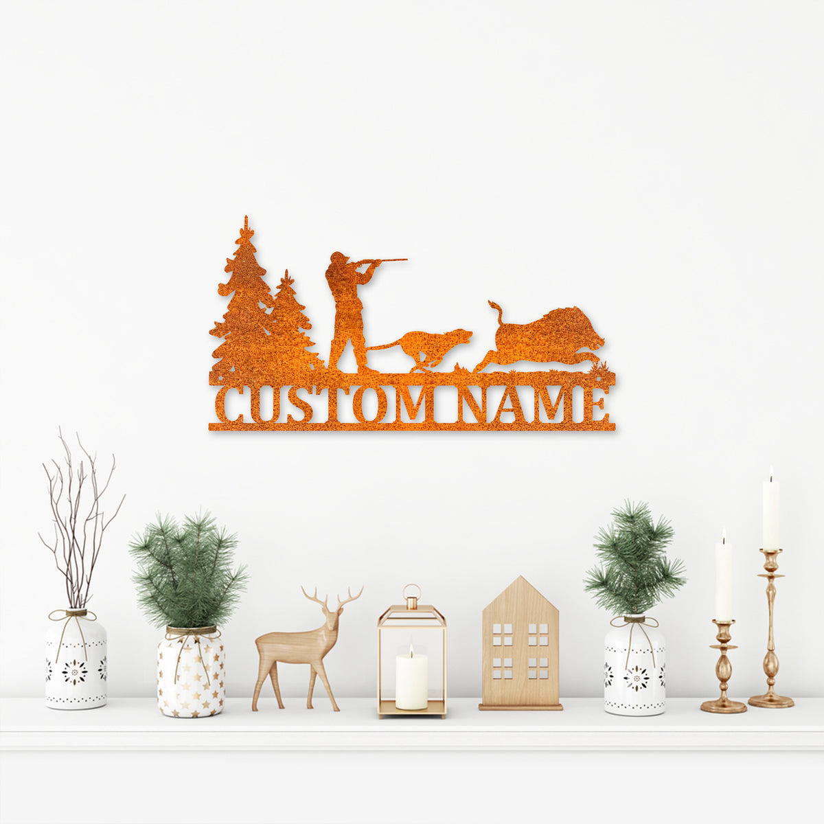 Personalized Hound Wild Boar Hunting Metal Wall Art, Custom Hunter Name Sign Hunting Sign Hunter Gift, Dog Hunting Home Decor, Birthday Gift