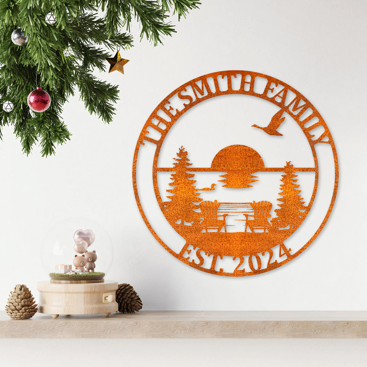 Personalized Lake House Sign, Custom Metal Campfire Sign, Wedding Gift. Family, Outdoor Sign, Camping Wall Arrt Outdoor Decor Camping Decor