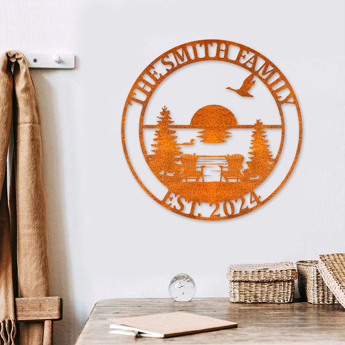 Personalized Lake House Sign, Custom Metal Campfire Sign, Wedding Gift. Family, Outdoor Sign, Camping Wall Arrt Outdoor Decor Camping Decor