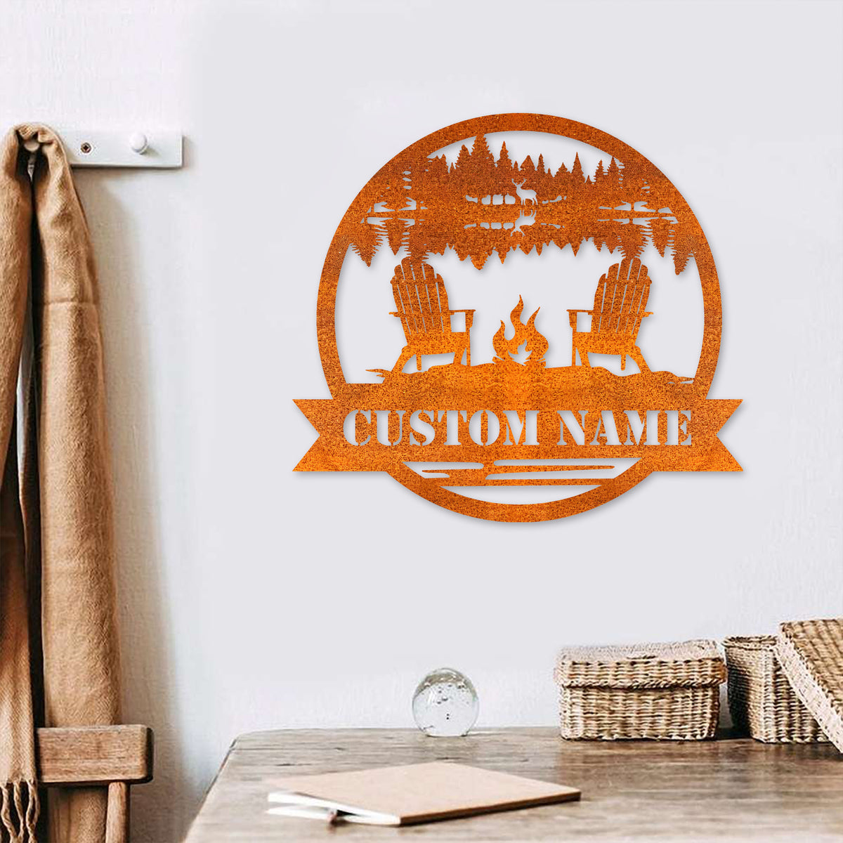 Custom Campfire Metal Sign, Campfire Sign, Metal Camping Sign, Happy Camper Sign, Custom Campsite Sign Personalized Cabin Sign, Outdoor Decor