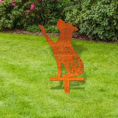 Personalized Pit Bull Dog Memorial Stake Garden Stake, Metal Yard Art, Pit Bull Sign Dog Sympathy Gift, Custom Dog Memorial, Pet Loss Gift