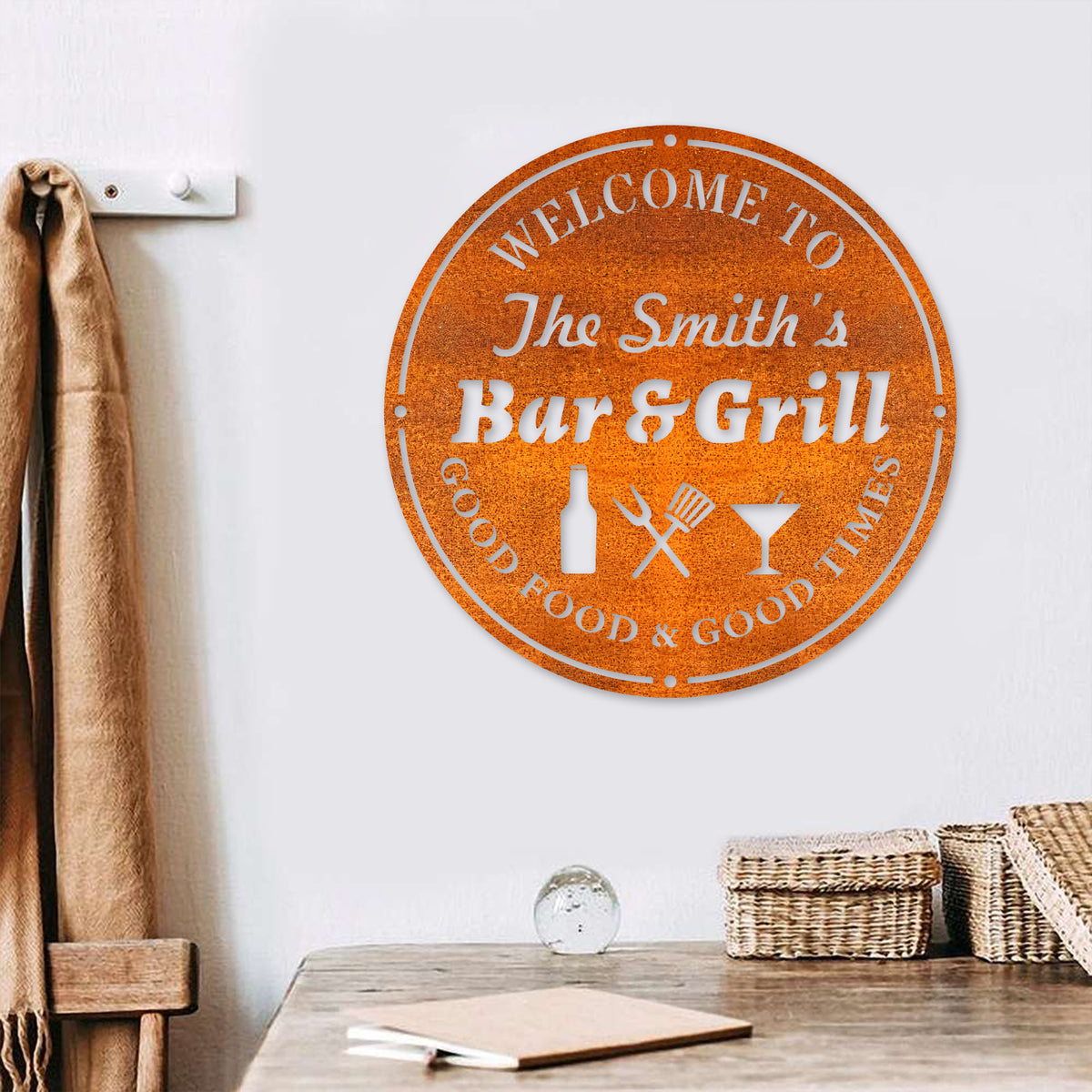 Custom Backyard Bar And Grill Metal Wall Art Led Light Grilling Sign Personalized Backyard Sign Home Decor Backyard Decor Birthday Gift